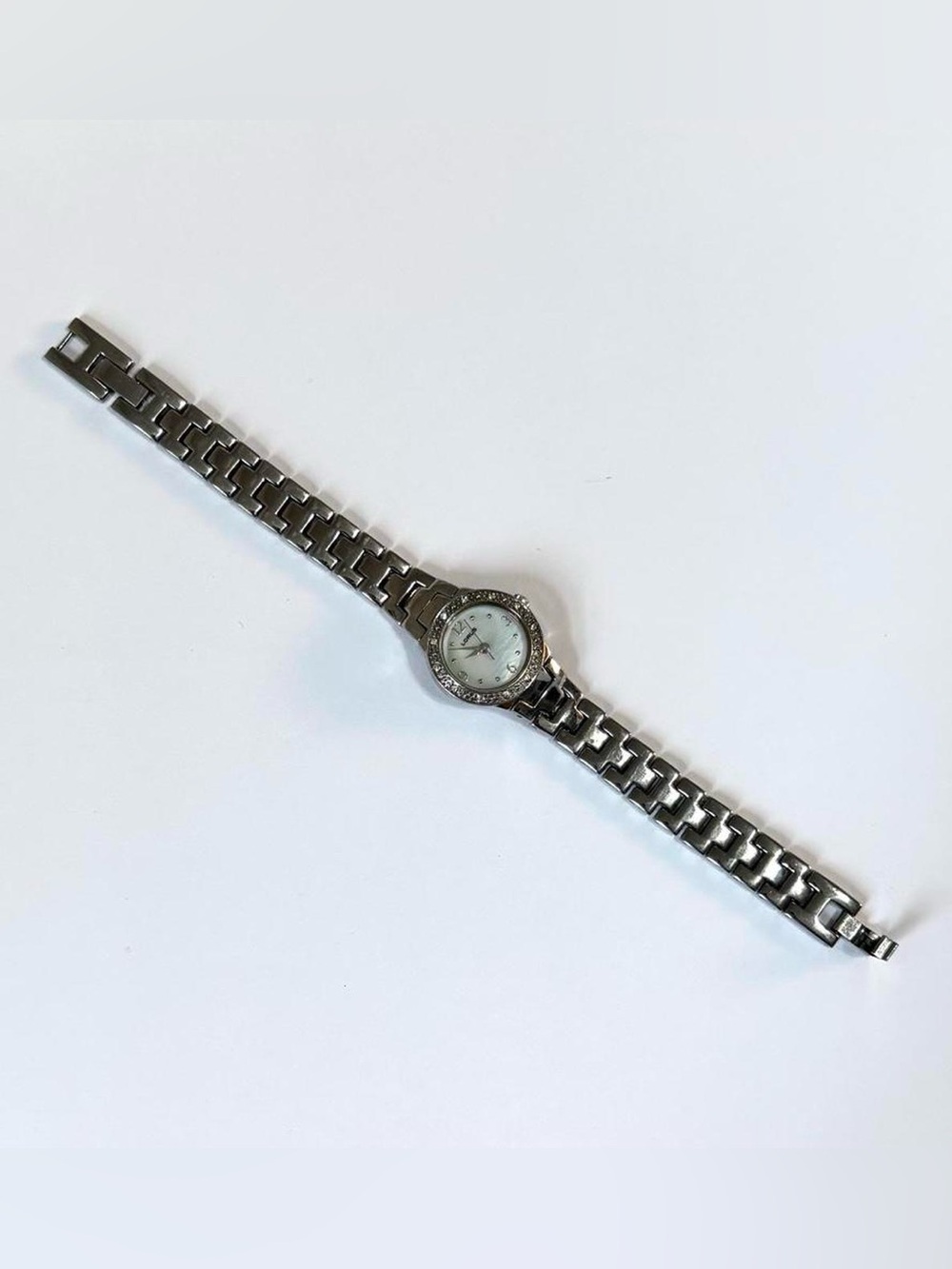 Vintage Lorus Silver Rhinestone Watch Needs Battery
